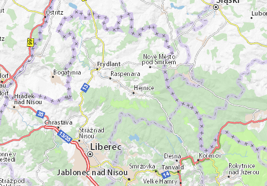 Hejnice Map