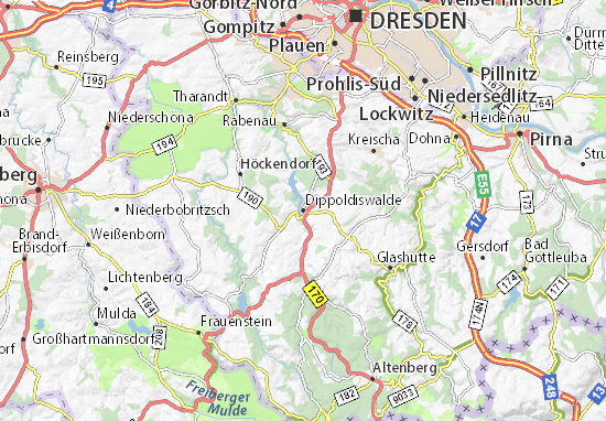 Karte Stadtplan Dippoldiswalde