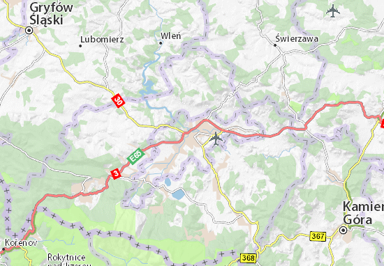 Karte Stadtplan Jelenia Góra