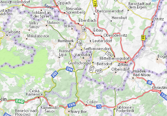 Mapa Varnsdorf