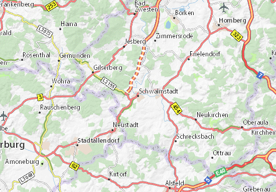 Kaart Plattegrond Schwalmstadt