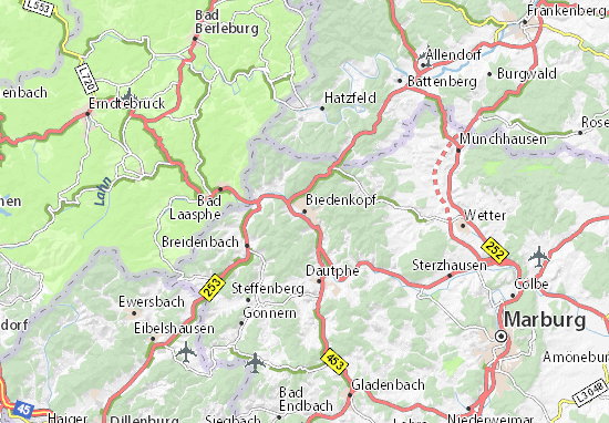 Karte Stadtplan Biedenkopf
