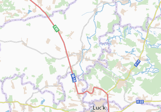 Karte Stadtplan Rozhyshche