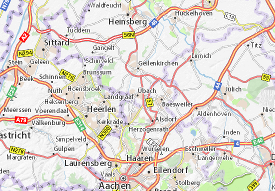 Karte Stadtplan Übach