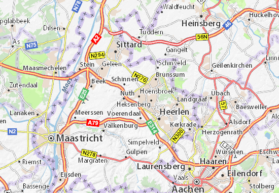 Karte Stadtplan Hoensbroek