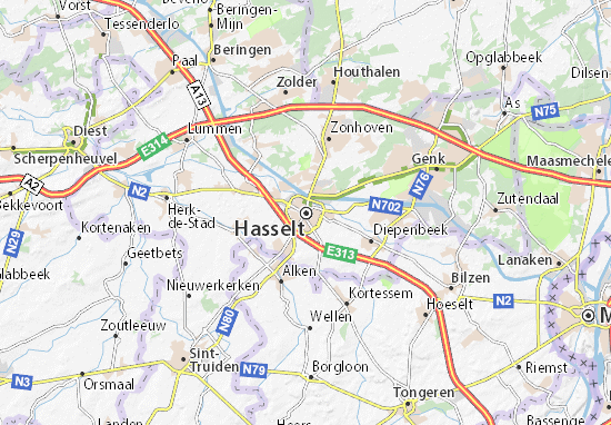 Karte Stadtplan Hasselt