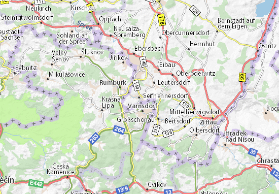 Kaart Plattegrond Seifhennersdorf