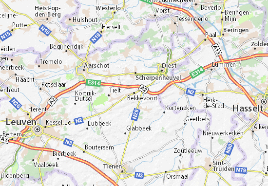 Karte Stadtplan Bekkevoort