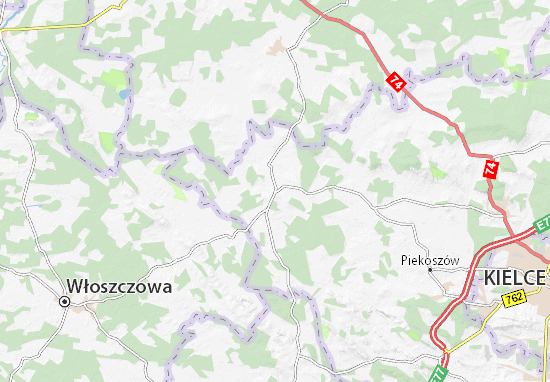 Kaart Plattegrond Łopuszno