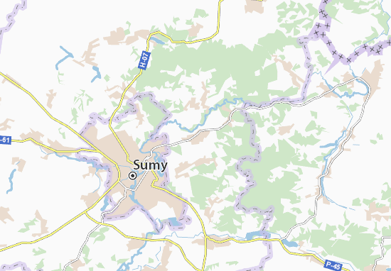 Kaart Plattegrond Velyka Chernechchyna