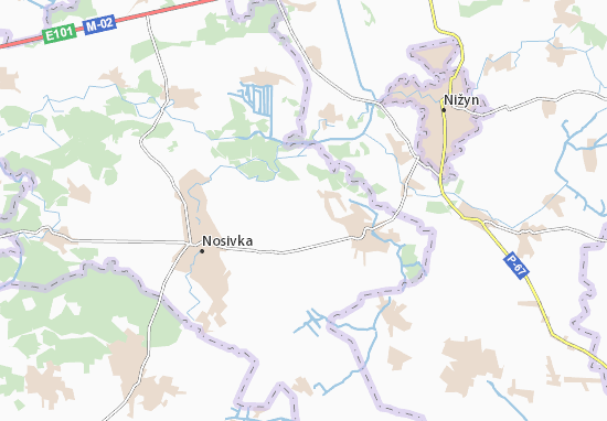 Karte Stadtplan Korobchyne