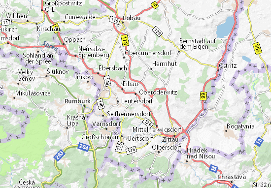 Karte Stadtplan Oberoderwitz