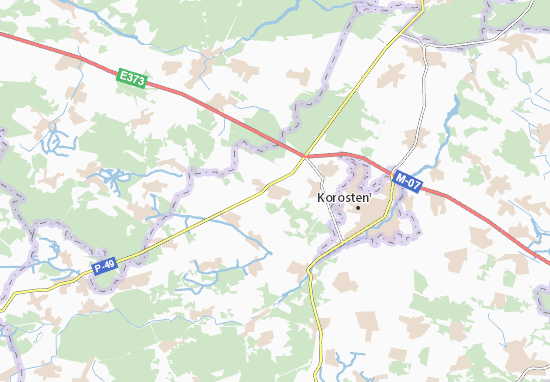 Mapa Kupyshche