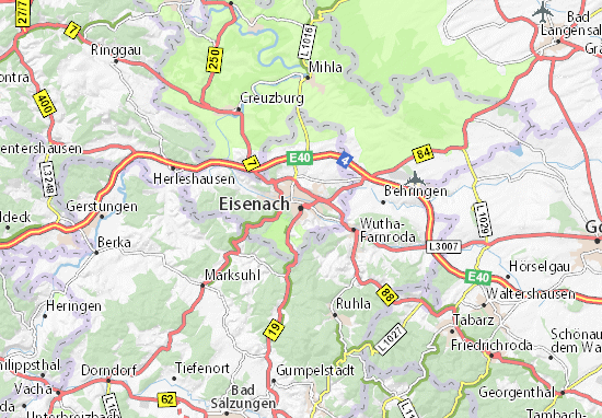 Kaart Plattegrond Eisenach