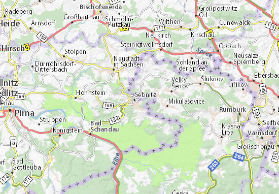 Mapa Dolní Poustevna