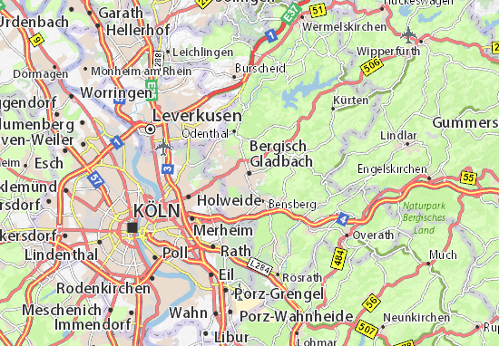 Mapa Plano Bergisch Gladbach