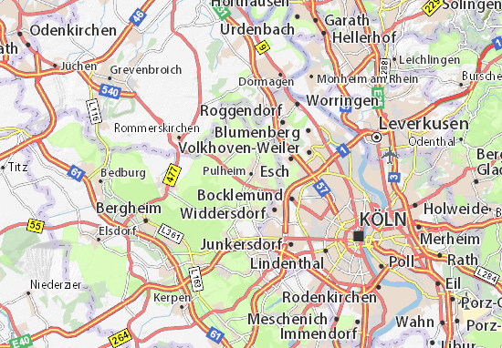 Karte Stadtplan Pulheim