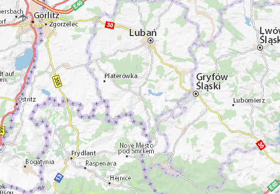 Karte Stadtplan Leśna