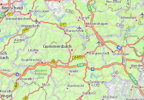 Kaart Plattegrond Gummersbach