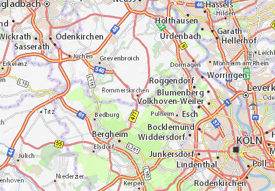 Karte Stadtplan Rommerskirchen