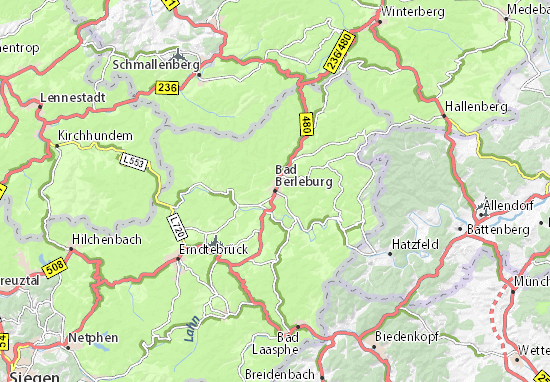 Karte Stadtplan Bad Berleburg