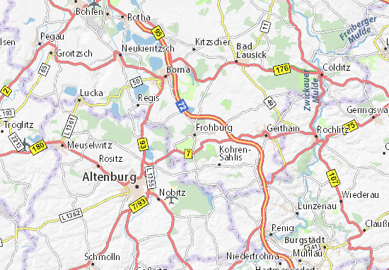 Karte Stadtplan Frohburg