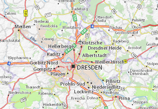 Karte Stadtplan Albertstadt
