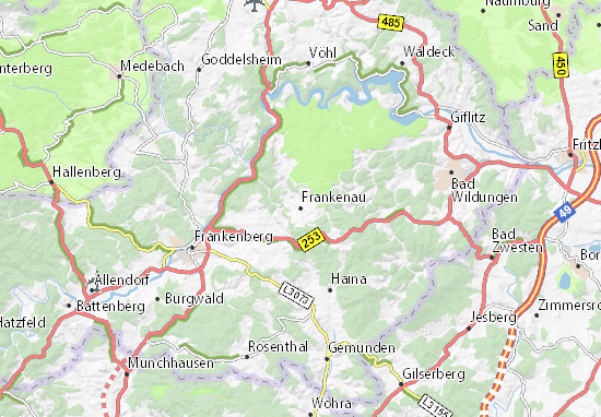 Kaart Plattegrond Frankenau