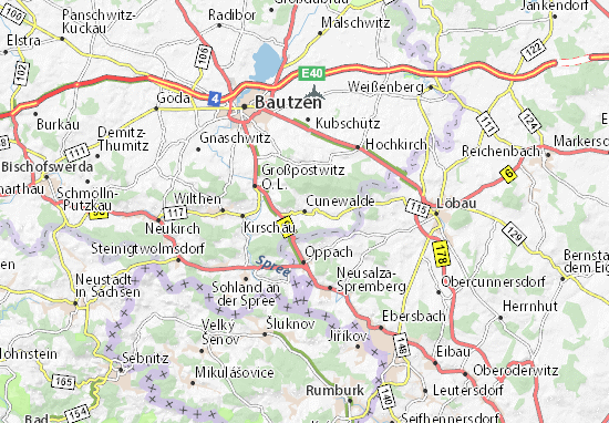 Karte Stadtplan Cunewalde