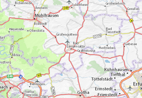 Kaart Plattegrond Bad Langensalza