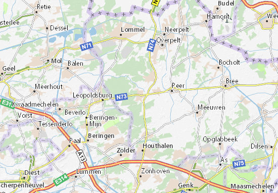 Karte Stadtplan Hechtel-Eksel