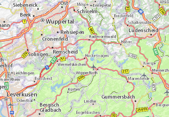 Mapa Plano Hückeswagen