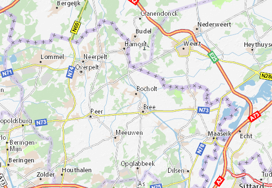 Kaart MICHELIN Bocholt - plattegrond Bocholt - ViaMichelin