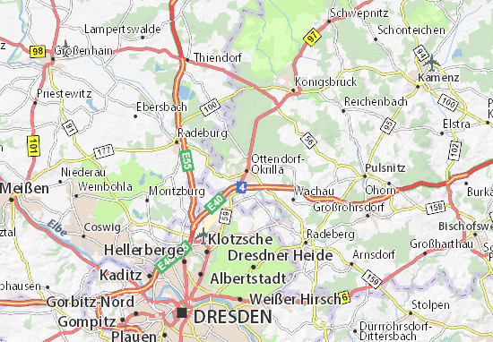 Karte Stadtplan Ottendorf-Okrilla