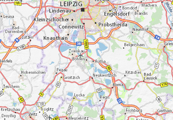 Karte Stadtplan Böhlen
