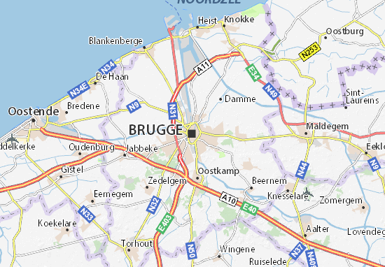 Kaart Plattegrond Brugge