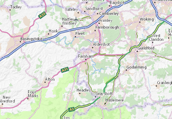 Karte Stadtplan Farnham