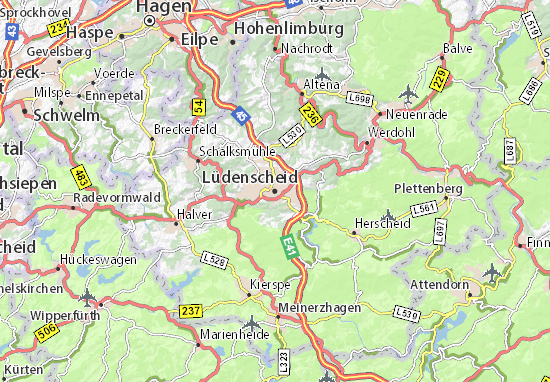 Karte Stadtplan Lüdenscheid