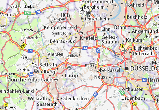 Karte Stadtplan Willich