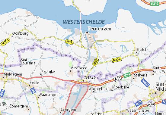 Karte Stadtplan Zandstraat