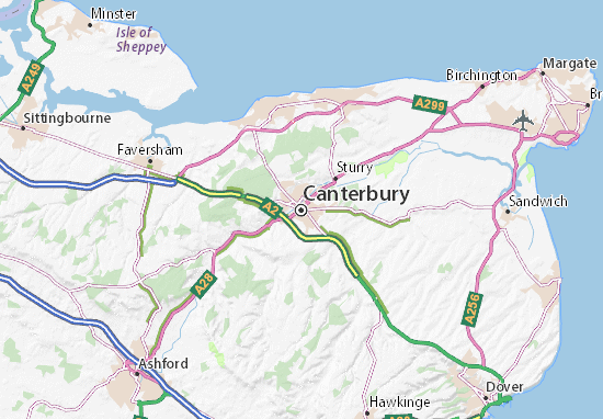Mapa Canterbury