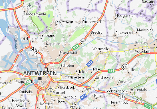 Karte Stadtplan Sint-Job-in-&#x27;t-Goor