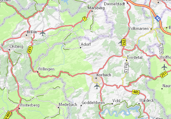 Karte Stadtplan Flechtdorf