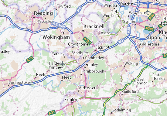 Kaart Plattegrond Camberley