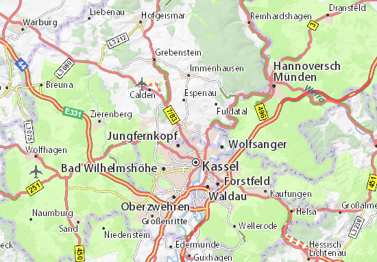 Karte Stadtplan Vellmar
