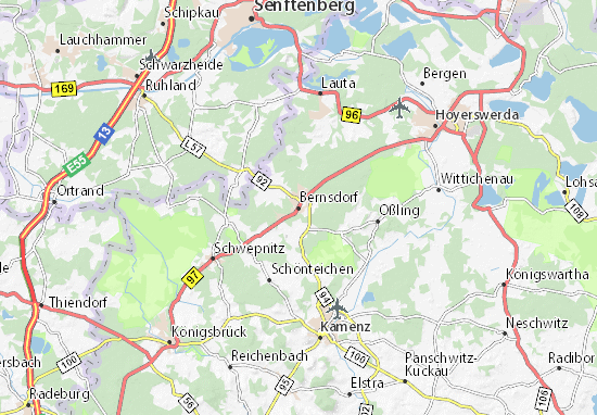 Mapa Bernsdorf