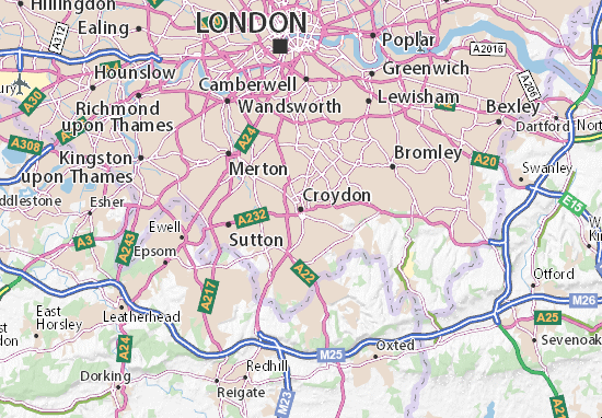 Mapa Croydon