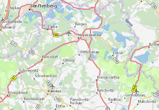 Kaart Plattegrond Wittichenau
