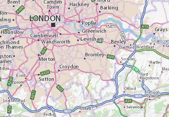 Kaart Plattegrond Bromley