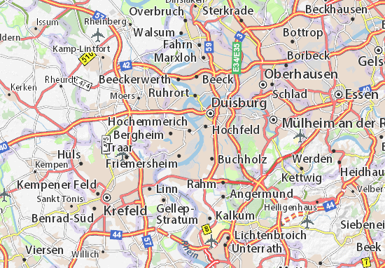Kaart Plattegrond Rheinhausen